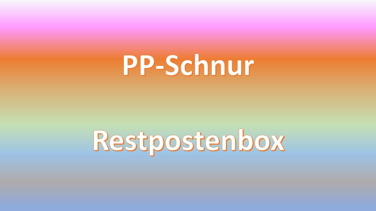 Bild von Restpostenbox PP-Schnur 5mm stark, 50m - 6 versch. Farben (UV)