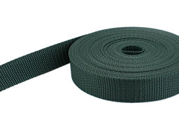 Zeige Details für 10m PP Gurtband - 30mm breit - 1,4mm stark - dunkelgrün (UV) Bild von 10m PP Gurtband - 30mm breit - 1,4mm stark - dunkelgrün (UV)