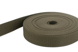 Bild von 10m PP Gurtband - 15mm breit - 1,4mm stark - khaki (UV)