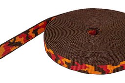 Bild von 10m 3-farbiges Gurtband,rot/orange/dunkelbraun 20mm breit