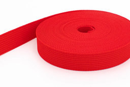 Zeige Details für 50m PP Gurtband - 25mm breit - 1,8mm stark - rot (UV) Bild von 50m PP Gurtband - 25mm breit - 1,8mm stark - rot (UV)