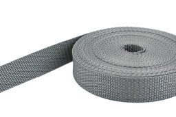 Zeige Details für 10m PP Gurtband - 30mm breit - 1,4mm stark - grau (UV) Bild von 10m PP Gurtband - 30mm breit - 1,4mm stark - grau (UV)