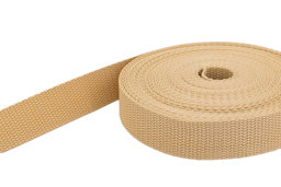 Bild von 10m PP Gurtband - 20mm breit - 1,4mm stark - beige (UV)