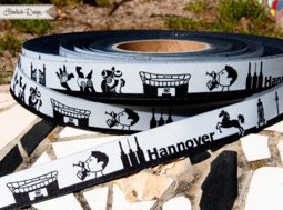 Zeige Details für 1m SKYLINE Webband - 16mm breit - HANNOVER schwarz/weiß Bild von 1m SKYLINE Webband - 16mm breit - HANNOVER schwarz/weiß