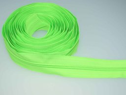 Bild von 5m Reißverschluss, 5mm Schiene, Farbe: neongrün