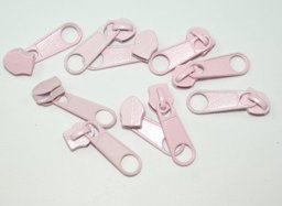 Bild von Zipper für 5mm Reißverschlüsse, Farbe: Hellrosa - 10 Stück