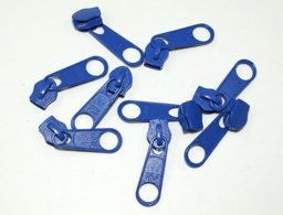 Bild von Zipper für 5mm Reißverschlüsse, Farbe: Blau - 10 Stück