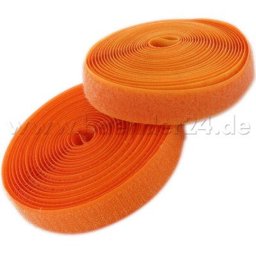 Bild von 25m Klettband (Flausch & Hakenband), 20mm breit, Farbe: orange - zum Aufnähen
