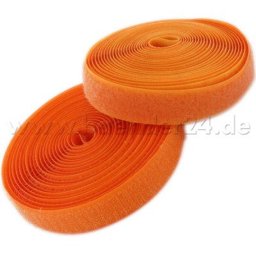 Bild von 4m Klettband (Flausch & Haken), 16mm breit, Farbe: orange - zum Aufnähen