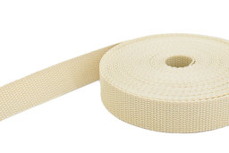 Bild von 10m PP Gurtband - 15mm breit - 1,4mm stark - creme (UV)