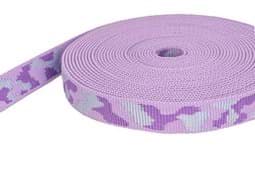 Bild von 50m 3-farbiges Gurtband, flieder/ lila/ silber, 25mm breit