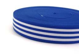 Zeige Details für Gummiband gestreift - 40mm breit - Farbe: kobaltblau / weiß - 3m Rolle Bild von Gummiband gestreift - 40mm breit - Farbe: kobaltblau / weiß - 3m Rolle