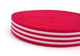 Zeige Details für Gummiband gestreift - 40mm breit - Farbe: pink / weiß - 3m Rolle Bild von Gummiband gestreift - 40mm breit - Farbe: pink / weiß - 3m Rolle