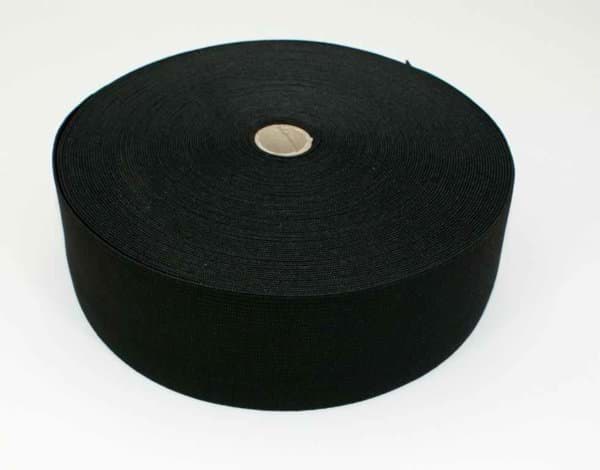 Bild von 80mm breites Gummiband aus Polyester - 25m Rolle - schwarz