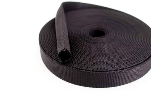 Bild von 10m Schlauchgurt /Schlauchband aus Polyamid, 25mm breit, schwarz