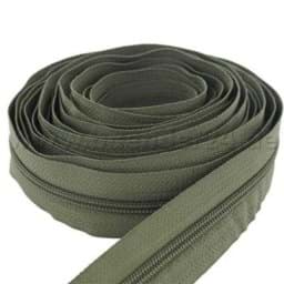 Zeige Details für 5m Reißverschluss, 5mm Schiene, Farbe: khaki Bild von 5m Reißverschluss, 5mm Schiene, Farbe: khaki