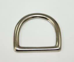 Zeige Details für D-Ring aus Messing, vernickelt, 28mm Innenmaß Bild von D-Ring aus Messing, vernickelt, 28mm Innenmaß