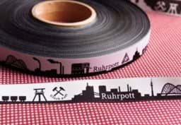 Zeige Details für 1m SKYLINE Webband - 16mm breit - RUHRPOTT schwarz/weiß Bild von 1m SKYLINE Webband - 16mm breit - RUHRPOTT schwarz/weiß