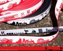 Zeige Details für 1m SKYLINE Webband - 16mm breit - ESSEN schwarz/weiß Bild von 1m SKYLINE Webband - 16mm breit - ESSEN schwarz/weiß