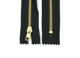 Zeige Details für 18cm Reißverschluss - 4mm Metallschiene - Farbe: schwarz/gold - 10 Stück Bild von 18cm Reißverschluss - 4mm Metallschiene - Farbe: schwarz/gold - 10 Stück