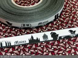 Zeige Details für 1m SKYLINE Webband - 16mm breit - Mainz schwarz/weiß Bild von 1m SKYLINE Webband - 16mm breit - Mainz schwarz/weiß