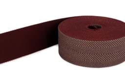 Zeige Details für 1m Gürtelband / Taschenband - 40mm breit - Fischgrät weinrot 252 Bild von 1m Gürtelband / Taschenband - 40mm breit - Fischgrät weinrot 252