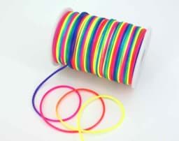 Zeige Details für 100m Rolle Satinkordel -  2mm stark - Farbe: bunt Bild von 100m Rolle Satinkordel -  2mm stark - Farbe: bunt