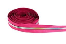 Zeige Details für 5m Reißverschluss, 5mm Schiene, Farbe: Pink mit bunter Spirale Bild von 5m Reißverschluss, 5mm Schiene, Farbe: Pink mit bunter Spirale