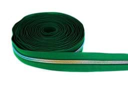 Zeige Details für 5m Reißverschluss, 5mm Schiene, Farbe: Grün mit bunter Spirale Bild von 5m Reißverschluss, 5mm Schiene, Farbe: Grün mit bunter Spirale
