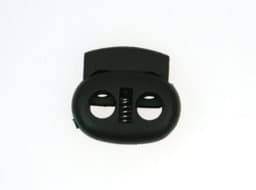 Zeige Details für Kordelstopper - 2-Loch - bis 5mm - schwarz - 24mm breit - 100 Stück *Sonderposten* Bild von Kordelstopper - 2-Loch - bis 5mm - schwarz - 24mm breit - 100 Stück *Sonderposten*