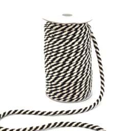 Zeige Details für 25m Baumwollkordel geflochten - 8mm - Farbe: Schwarz/Natur Bild von 25m Baumwollkordel geflochten - 8mm - Farbe: Schwarz/Natur