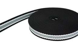 Zeige Details für 10m 3-farbiges PP-Gurtband - 2,4mm dick - schwarz/weiß/grau - 25mm breit Bild von 10m 3-farbiges PP-Gurtband - 2,4mm dick - schwarz/weiß/grau - 25mm breit