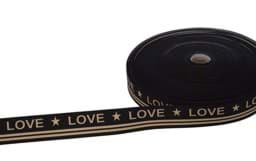 Zeige Details für 1m bedrucktes Band - 25mm breit - LOVE schwarz/beige Bild von 1m bedrucktes Band - 25mm breit - LOVE schwarz/beige