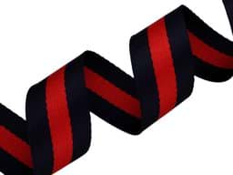 Zeige Details für 5m Gurtband aus Polycotton - 38mm breit - 1,2mm dick - Marineblau / Rot Bild von 5m Gurtband aus Polycotton - 38mm breit - 1,2mm dick - Marineblau / Rot
