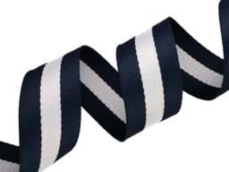 Zeige Details für 5m Gurtband aus Polycotton - 38mm breit - 1,2mm dick - Marineblau / Weiß Bild von 5m Gurtband aus Polycotton - 38mm breit - 1,2mm dick - Marineblau / Weiß
