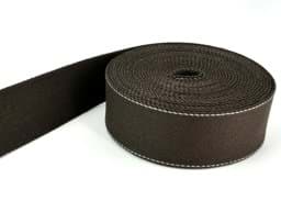 Zeige Details für 1m Gürtelband / Taschenband - aus recyceltem Garn - 39mm breit - dunkelbraun 627 Bild von 1m Gürtelband / Taschenband - aus recyceltem Garn - 39mm breit - dunkelbraun 627