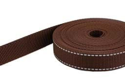 Zeige Details für 10m PP Gurtband - 25mm breit - 1,4mm stark - Braun mit Reflektorstreifen (UV) Bild von 10m PP Gurtband - 25mm breit - 1,4mm stark - Braun mit Reflektorstreifen (UV)