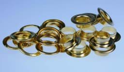 Zeige Details für Ösen mit Scheiben - 8mm - Farbe: gold - 10 Stück Bild von Ösen mit Scheiben - 8mm - Farbe: gold - 10 Stück