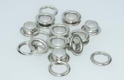 Zeige Details für Ösen mit Scheiben - 8mm - Farbe: silber - 10 Stück Bild von Ösen mit Scheiben - 8mm - Farbe: silber - 10 Stück