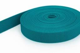 Zeige Details für 10m PP Gurtband - 20mm breit - 1,8mm stark - petrol (UV) Bild von 10m PP Gurtband - 20mm breit - 1,8mm stark - petrol (UV)