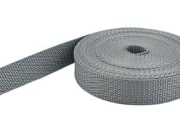Zeige Details für 10m PP Gurtband - 15mm breit - 1,4mm stark - grau (UV) Bild von 10m PP Gurtband - 15mm breit - 1,4mm stark - grau (UV)