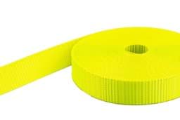 Zeige Details für 50m PES Gurtband - 25mm breit - 1,4mm stark - neongelb (UV) Bild von 50m PES Gurtband - 25mm breit - 1,4mm stark - neongelb (UV)