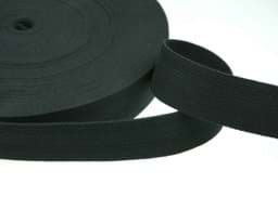 Zeige Details für 1m Baumwollgurtband - 1,2mm dick - 40mm breit - Farbe: Schwarz Bild von 1m Baumwollgurtband - 1,2mm dick - 40mm breit - Farbe: Schwarz