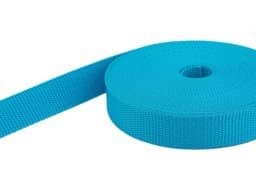 Zeige Details für 50m PP Gurtband - 25mm breit - 1,4mm stark - aquamarin (UV) Bild von 50m PP Gurtband - 25mm breit - 1,4mm stark - aquamarin (UV)