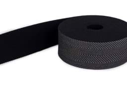 Zeige Details für *Abverkauf* 1m Gürtelband / Taschenband - 40mm breit - Fischgrät schwarz 253 Bild von *Abverkauf* 1m Gürtelband / Taschenband - 40mm breit - Fischgrät schwarz 253