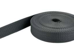 Zeige Details für 10m PP Gurtband - 20mm breit - 1,4mm stark - anthrazit (UV) Bild von 10m PP Gurtband - 20mm breit - 1,4mm stark - anthrazit (UV)