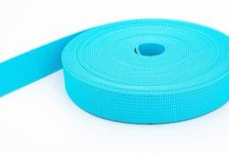 Zeige Details für 10m PP Gurtband - 20mm breit - 1,8mm stark - türkis (UV) Bild von 10m PP Gurtband - 20mm breit - 1,8mm stark - türkis (UV)