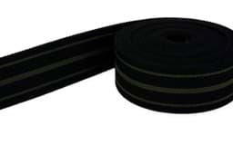 Zeige Details für 50m Gürtelband / Taschenband - Farbe: Schwarz / Khaki gestreift - 40mm breit Bild von 50m Gürtelband / Taschenband - Farbe: Schwarz / Khaki gestreift - 40mm breit