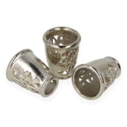 Zeige Details für Kordelenden aus Metall - für Schnüre bis 5mm Dicke - silber verziert - 10 Stück Bild von Kordelenden aus Metall - für Schnüre bis 5mm Dicke - silber verziert - 10 Stück