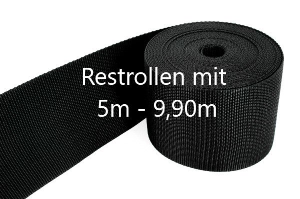 Bild von Restpostenbox 100mm breites PP-Gurtband 1,4mm stark, 25m - schwarz (UV)